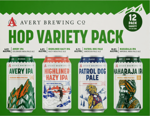 Avery Variety Hop Pack Craft Beer Cans Perspective: back