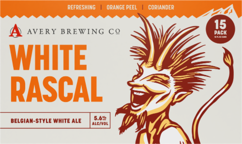 Avery White Rascal Belgian-Style White Ale Craft Beer Cans Perspective: back