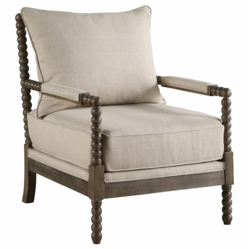 Best Master West Palm Solid Wood Living Room Accent Chair in
