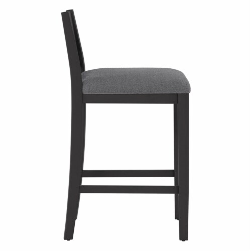 Hillsdale Allbritton 26.75  Wood Contemporary Counter Stool in Black Perspective: back