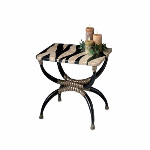 Butler Specialty Zebra Stripe Top Accent Table in Heritage 1