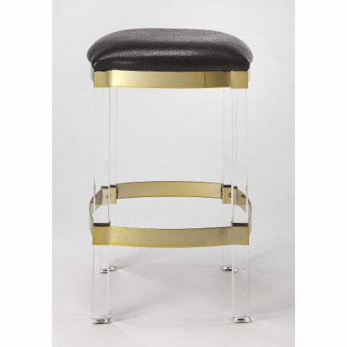 Butler Specialty Company Jordan Acrylic & Leather 24  Counter Stool - Black Perspective: back
