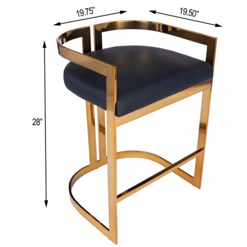 Butler Specialty Clarence Faux Leather 24 Counter Stool in Gold and Black Perspective: back