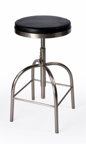 Butler Clyde Black Leather Adjustable Bar Stool Perspective: back