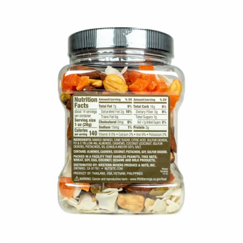 Treasured Harvest Mango Paradise Mixed Nuts Perspective: back