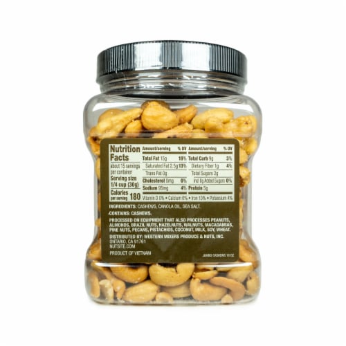Treasured Harvest Jumbo Cashews with Sea Salt Perspective: back