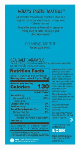 Marich Premium Chocolate Dark Chocolate Sea Salt Caramels Perspective: back