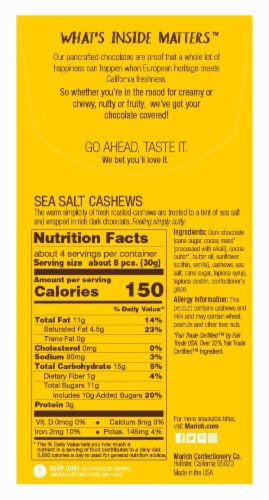 Marich Premium Chocolates Dark Chocolate Sea Salt Cashews Perspective: back