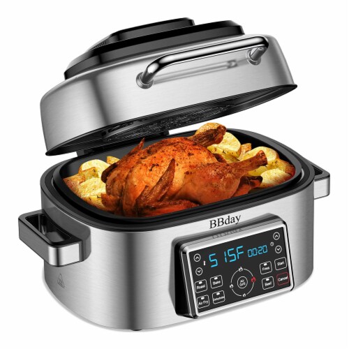 BBday 6.50 Quart 10 in 1 Combination Electric Air Fryer & Indoor Smokeless Grill Perspective: back