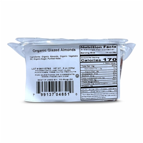 It's Delish® Organic Glazed Almonds Perspective: back