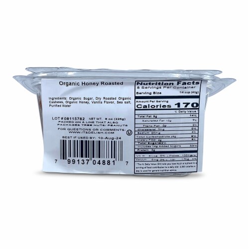 It's Delish® Organic Honey Roasted Cashews Tub Perspective: back