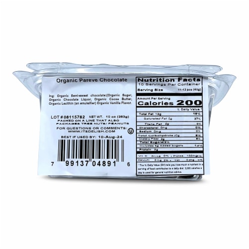 It's Delish® Organic Chocolate Discs Tub Perspective: back