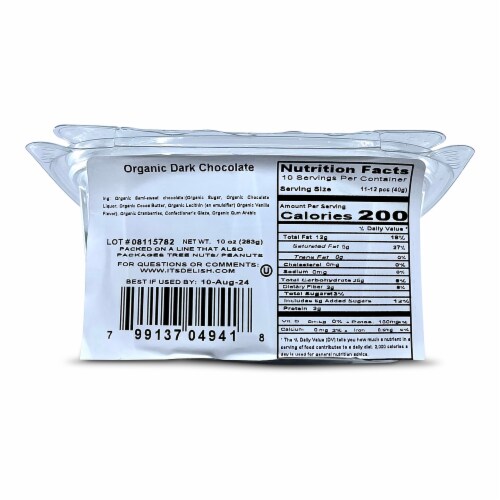 It's Delish® Organic Dark Chocolate Cranberries Tub Perspective: back