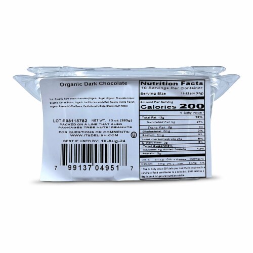 It's Delish® Organic Dark Chocolate Espresso Bean Tub Perspective: back