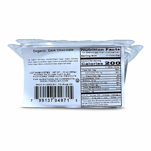 It's Delish® Organic Chocolate Raisins Tub Perspective: back