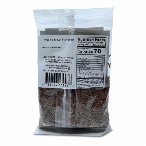 It's Delish® Organic Brown Flax Seeds Perspective: back