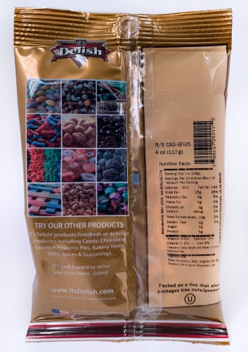 It's Delish Roasted Salted Cashews Perspective: back