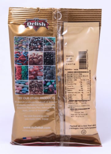 It's Delish Roasted Salted Peanuts Perspective: back