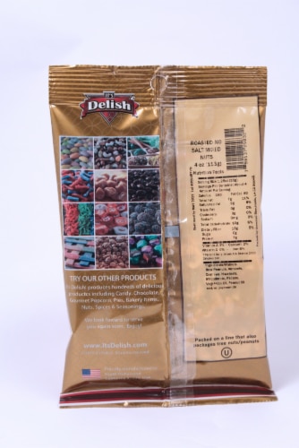 It's Delish Roasted Unsalted Mixed Nuts Perspective: back