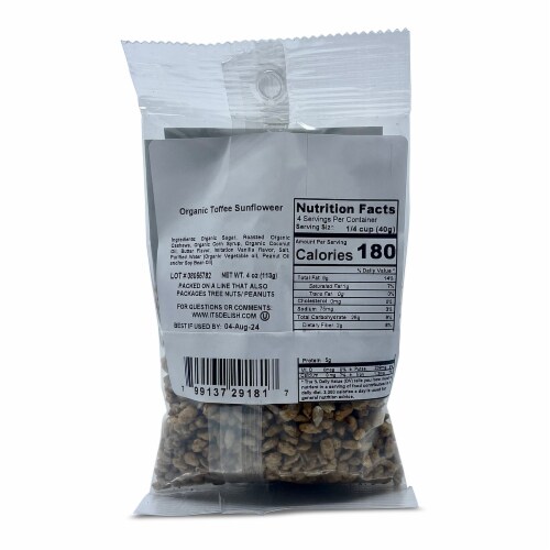 It's Delish® Organic Toffee Sunflower Seeds Perspective: back