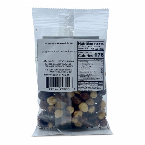 It's Delish® Organic Roasted & Salted Hazelnuts Perspective: back