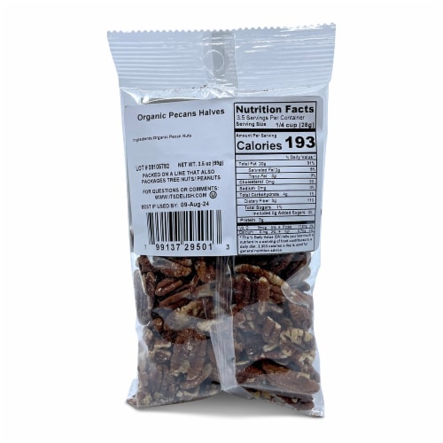 It's Delish® Organic Pecan Halves Perspective: back