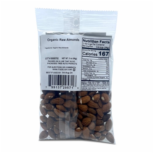 It's Delish® Organic Raw Almonds Perspective: back