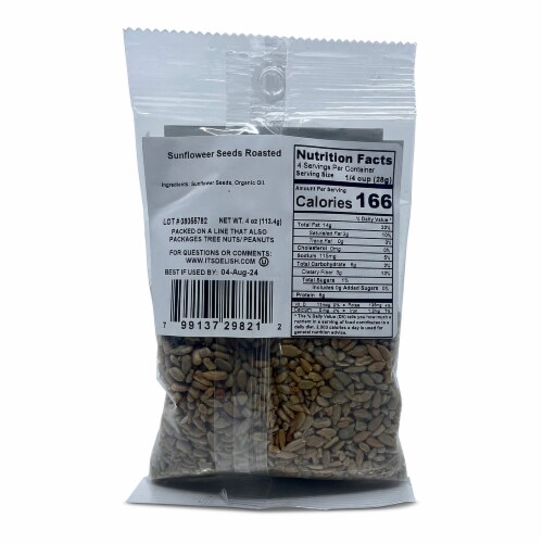 It's Delish® Unsalted Orangic Roasted Sunflower Seeds Perspective: back