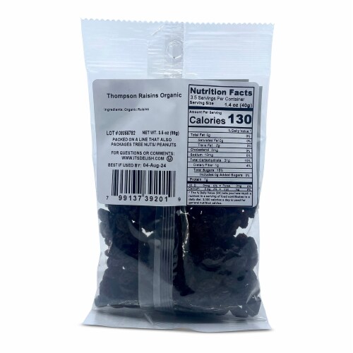 It's Delish® Organic Thompson Raisins Perspective: back