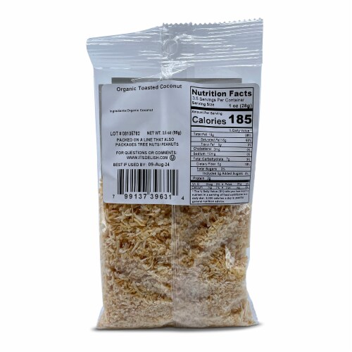 It's Delish® Organic Toasted Coconut Shreds Perspective: back