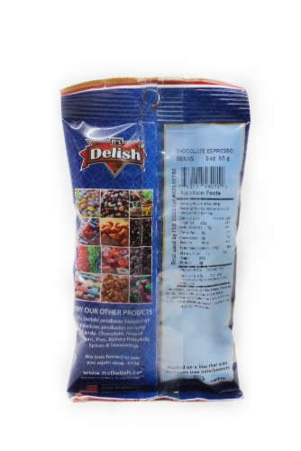 It's Delish Dark Chocolate Espresso Beans Perspective: back