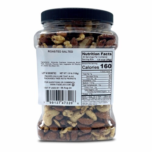 It's Delish® Roasted and Salted Mixed Nuts Perspective: back