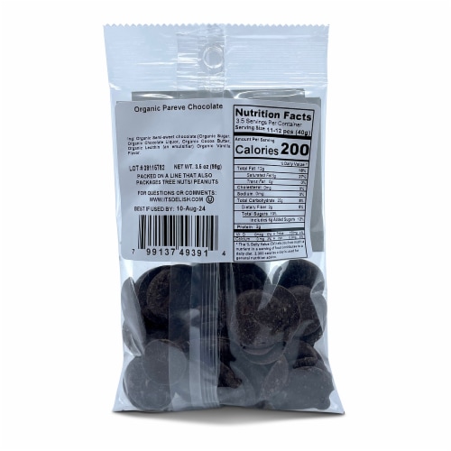 It's Delish® Organic Dark Chocolate Disks Perspective: back