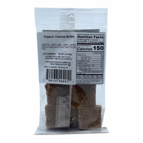 It's Delish® Organic Cashew Brittle Perspective: back