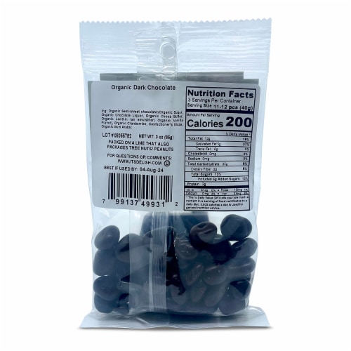 It's Delish® Organic Dark Chocolate Cranberries Perspective: back