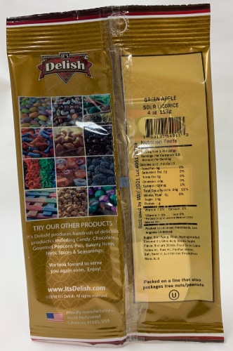 It's Delish Sour Green Apple Licorice Perspective: back
