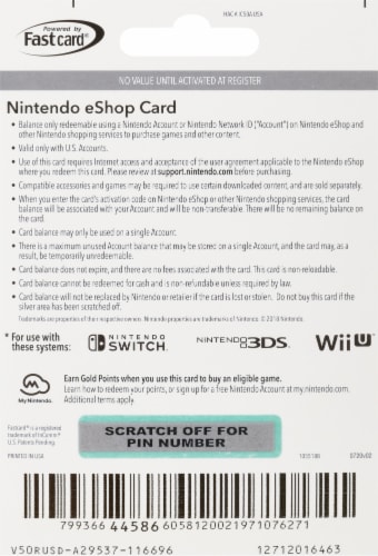 Nintendo eshop 2025 card back