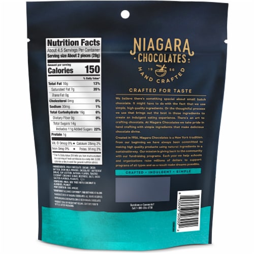 Niagara Chocolates™ Milk Chocolate Toasted Coconut Clusters Perspective: back