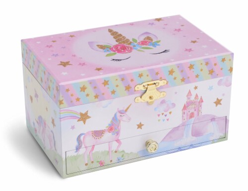 Jewelkeeper Party Unicorn Musical Jewelry Box with Drawer Glitter Rainbow 1 unit Foods Co