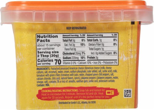 Gordo's® Homestyle Recipie Queso Dip Perspective: back