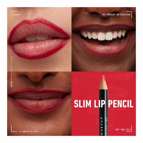 NYX Professional Makeup Slim Lip Pencil Lip Liner 817 Hot Red Perspective: back