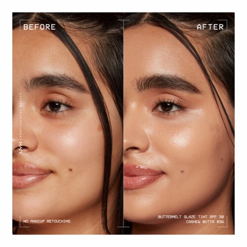 NYX Professional Makeup Buttermelt Glaze Soft Glow Skin Tint with SPF 30 03 Cashew Butta Perspective: back