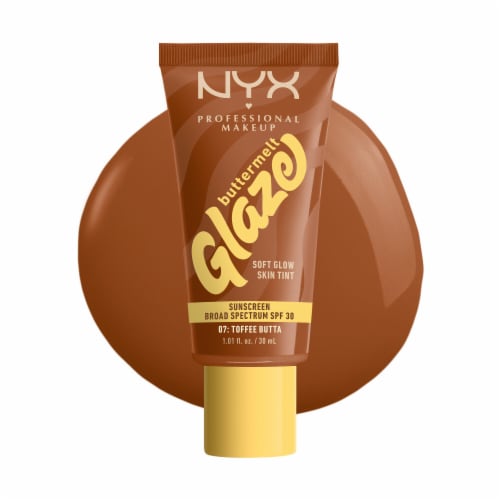 NYX Professional Makeup Buttermelt Glaze Soft Glow Skin Tint with SPF 30 07 Toffee Butta Perspective: back