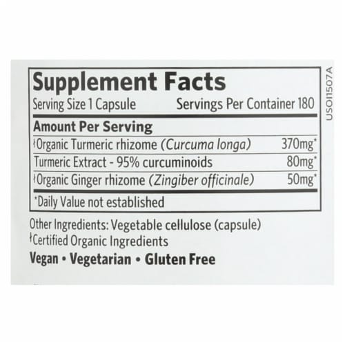 Organic India™ Turmeric Formula Vegetarian Capsules Perspective: back