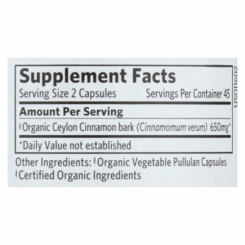 Organic India Organic Herbal Supplement -Cinnamon Perspective: back