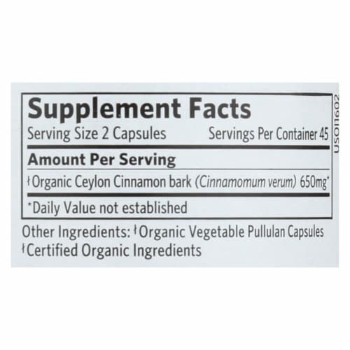 Organic India Organic Herbal Supplement -Cinnamon Perspective: back