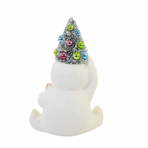Christmas Pastel Candy Cane Snowman Tree Polyresin Bottle Brush Tree Tl1356 Perspective: back