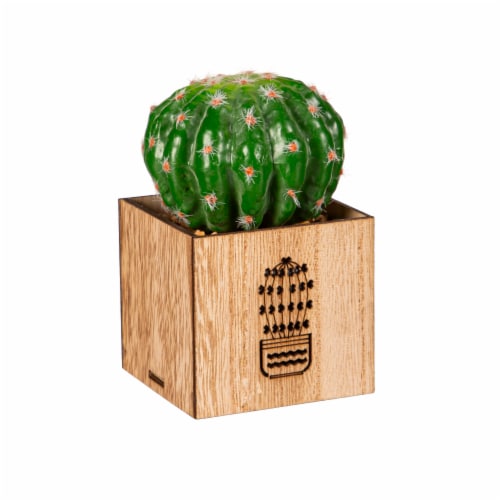 Bambeco LED Artificial Plant with Wood Box Perspective: back