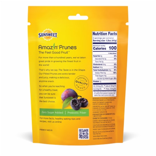 Sunsweet® Amaz!n™ Pitted Prunes Perspective: back
