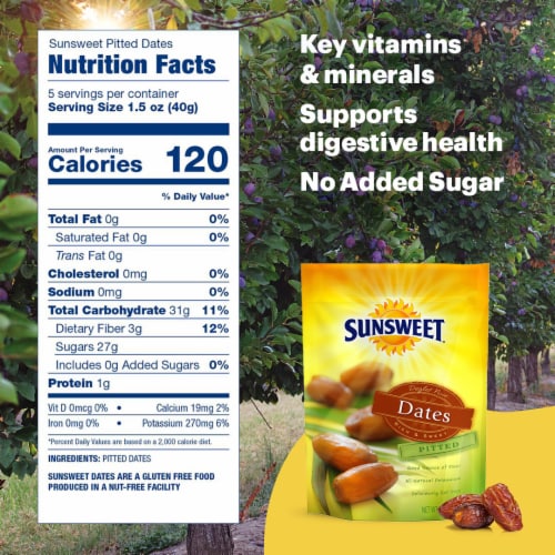 Sunsweet® Pitted Dates Perspective: back